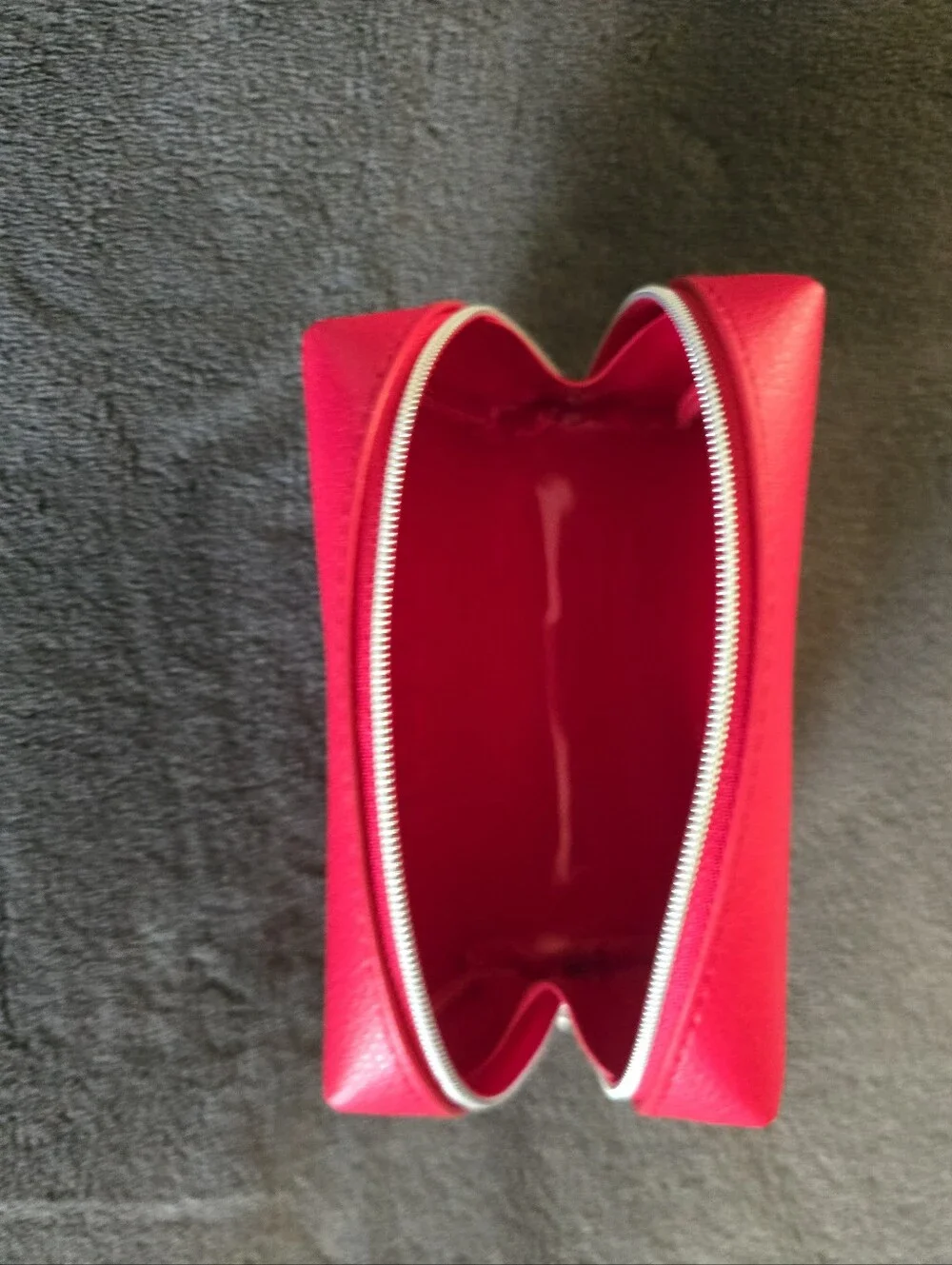 Dior Hot RED Embossed Leather Cosmetic Pouch NWOT